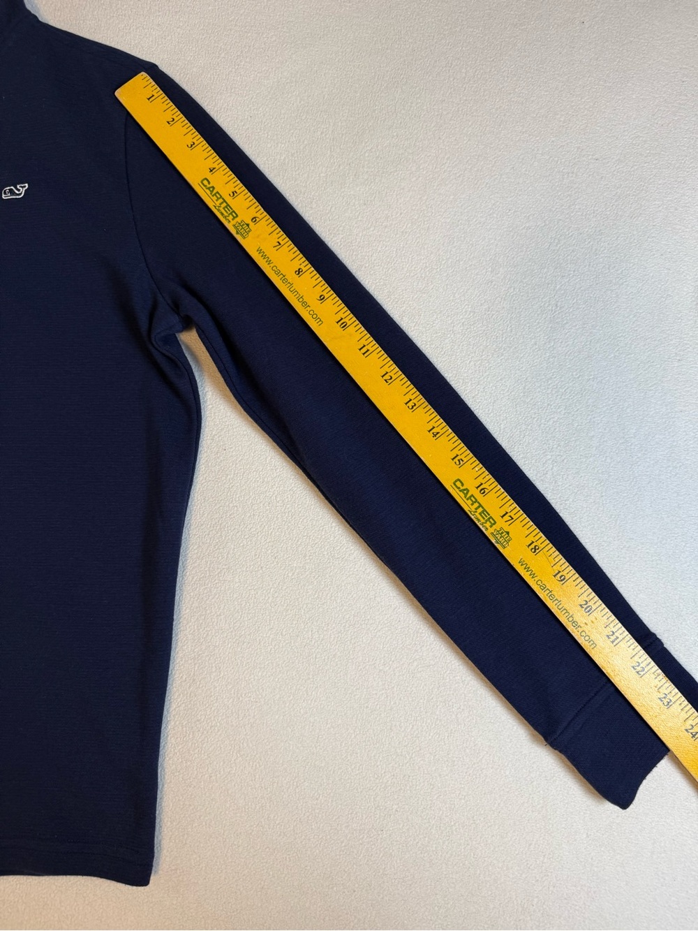Vineyard Vines Saltwater 1/4 Zip Pullover Boys L 16 Navy Blue Sweater Whale - Picture 12 of 13